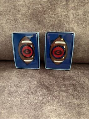 Football Ornament - Brown & Red Home Accent